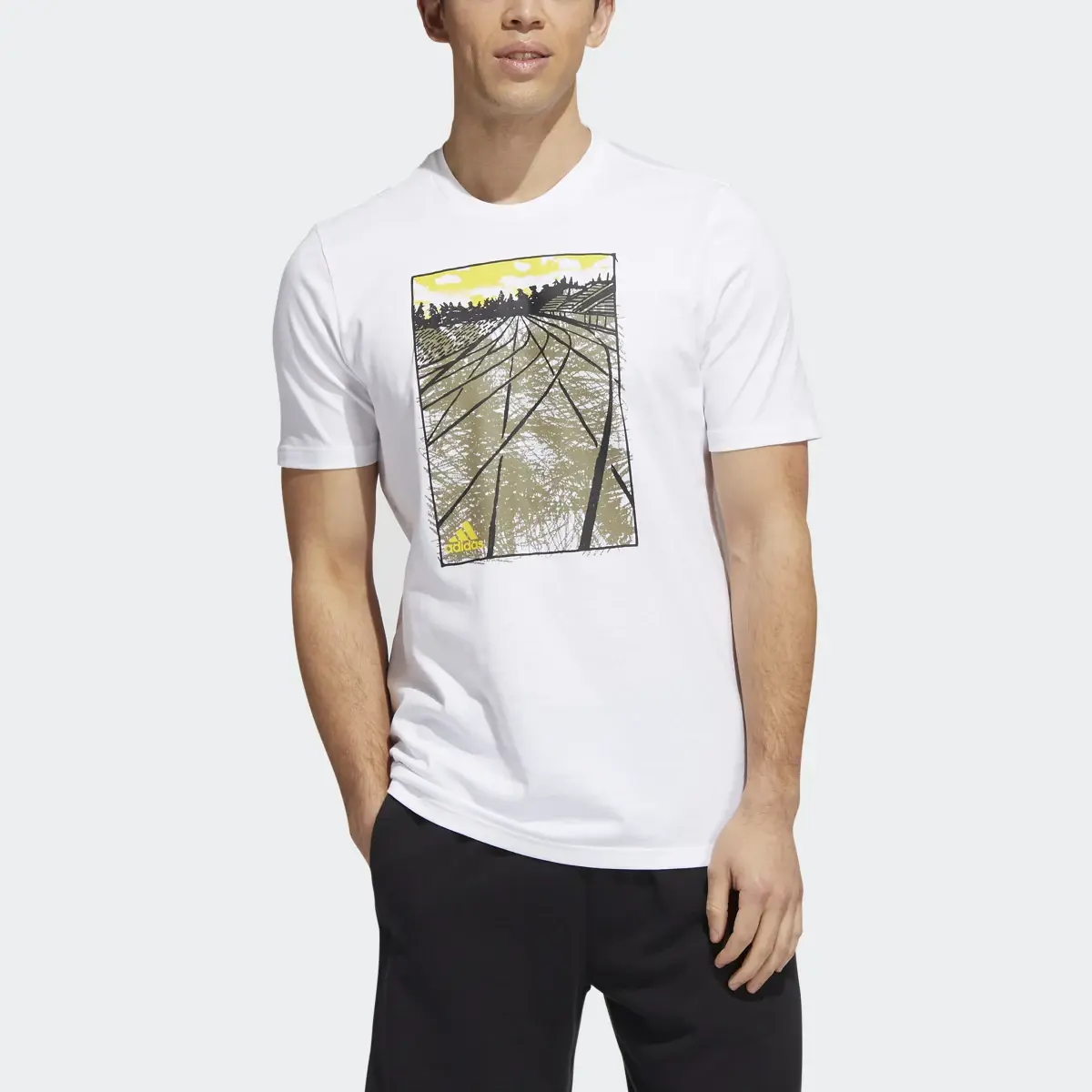 Adidas Sketch Photo Real Graphic T-Shirt. 1