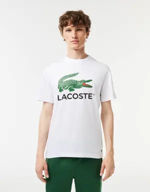 Camiseta de punto de algodón con estampado de la marca