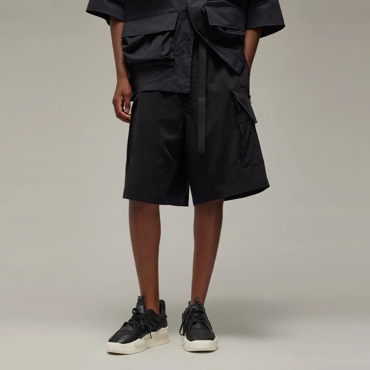 Adidas Y-3 Washed Twill Shorts. 1