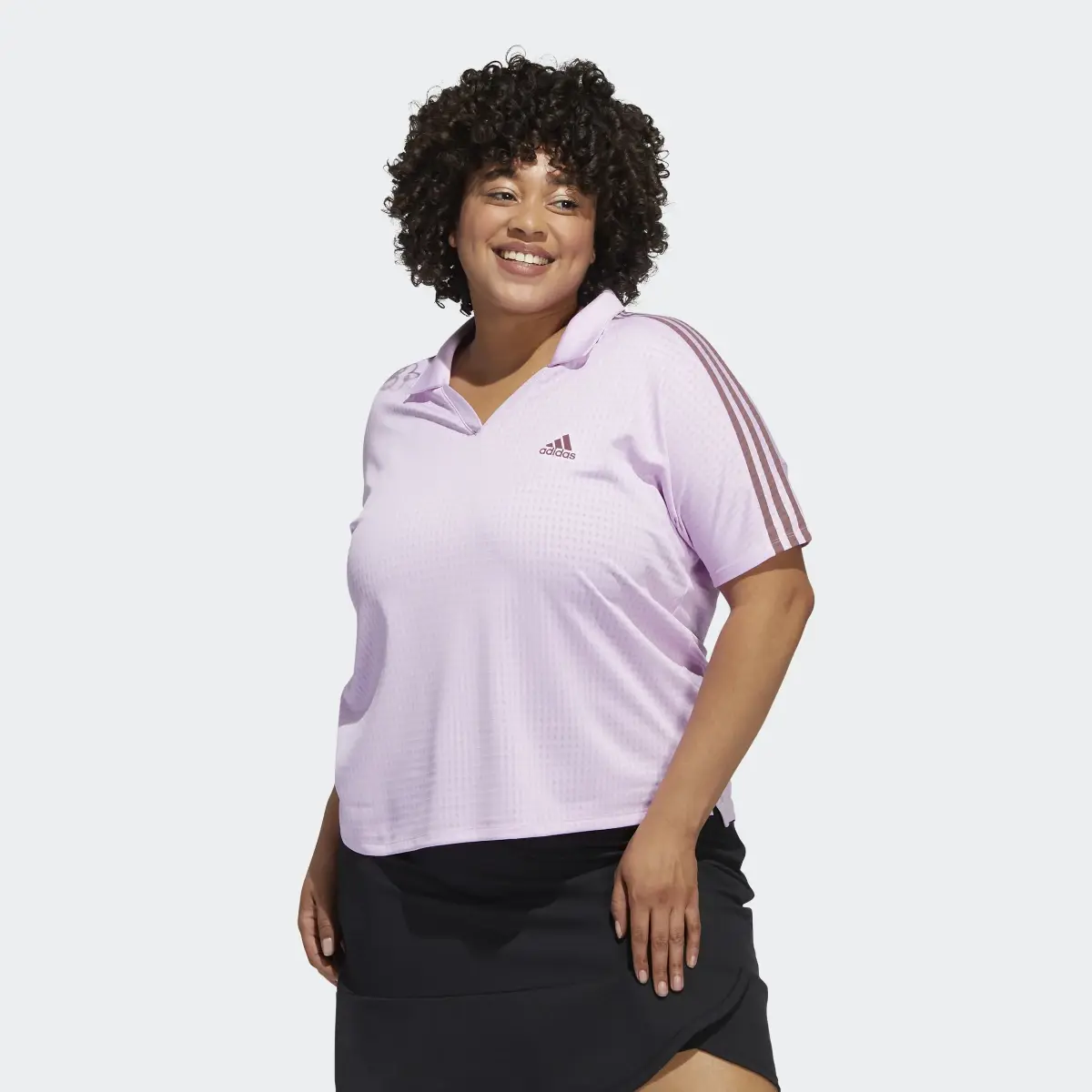 Adidas 3-Stripes Polo Shirt (Plus Size). 2