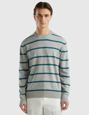 striped 100% cotton sweater