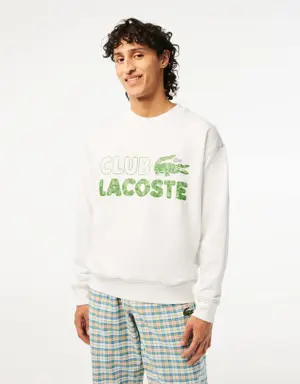 Lacoste Men’s Lacoste Round Neck Loose Fit Vintage Print Sweatshirt