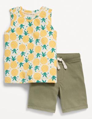 Old Navy Tank Top & Pull-On Shorts Set for Toddler Boys yellow