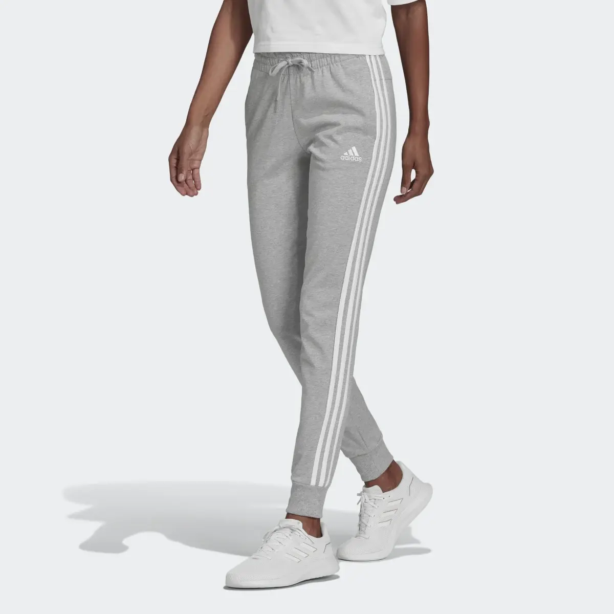 Adidas Essentials Single Jersey 3-Stripes Pants. 1