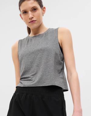 Fit Breathe Cropped Muscle Tank Top gray