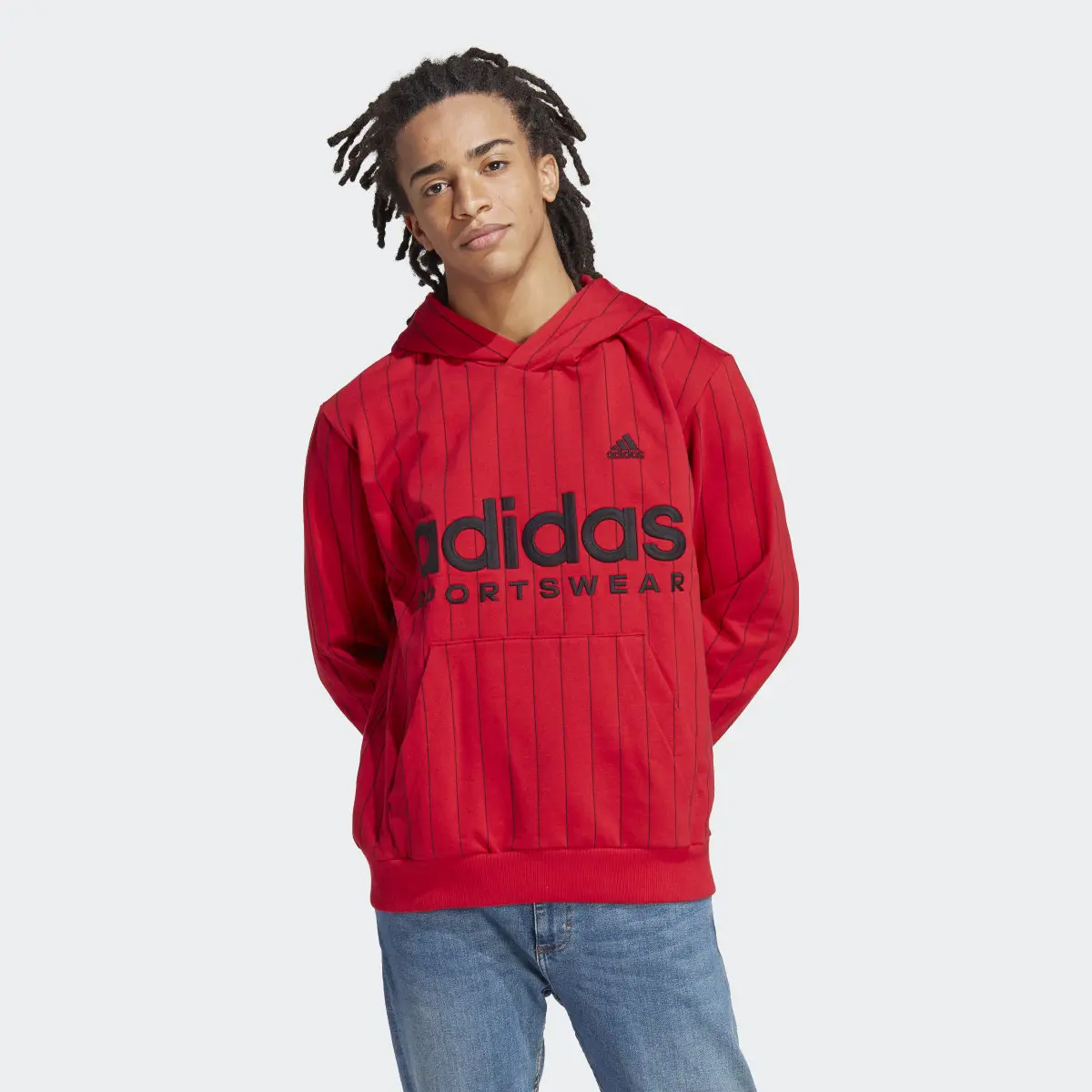 Adidas Camisola Listrada com Capuz em Fleece. 2