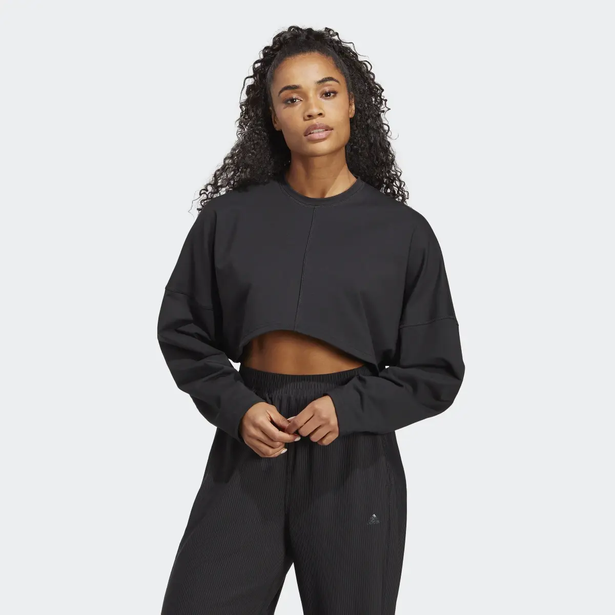 Adidas Yoga Studio Crop Sweatshirt. 2