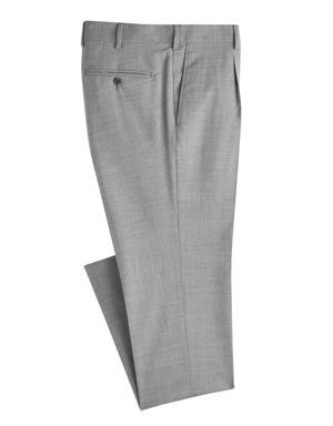 Stretch-Wool Crosshatch Dress Pants