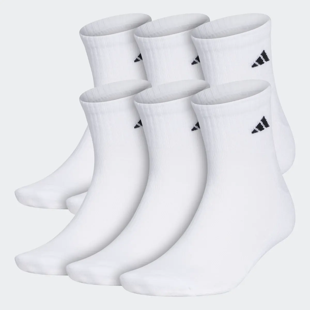 Adidas Athletic Cushioned Quarter Socks 6 Pairs XL. 2