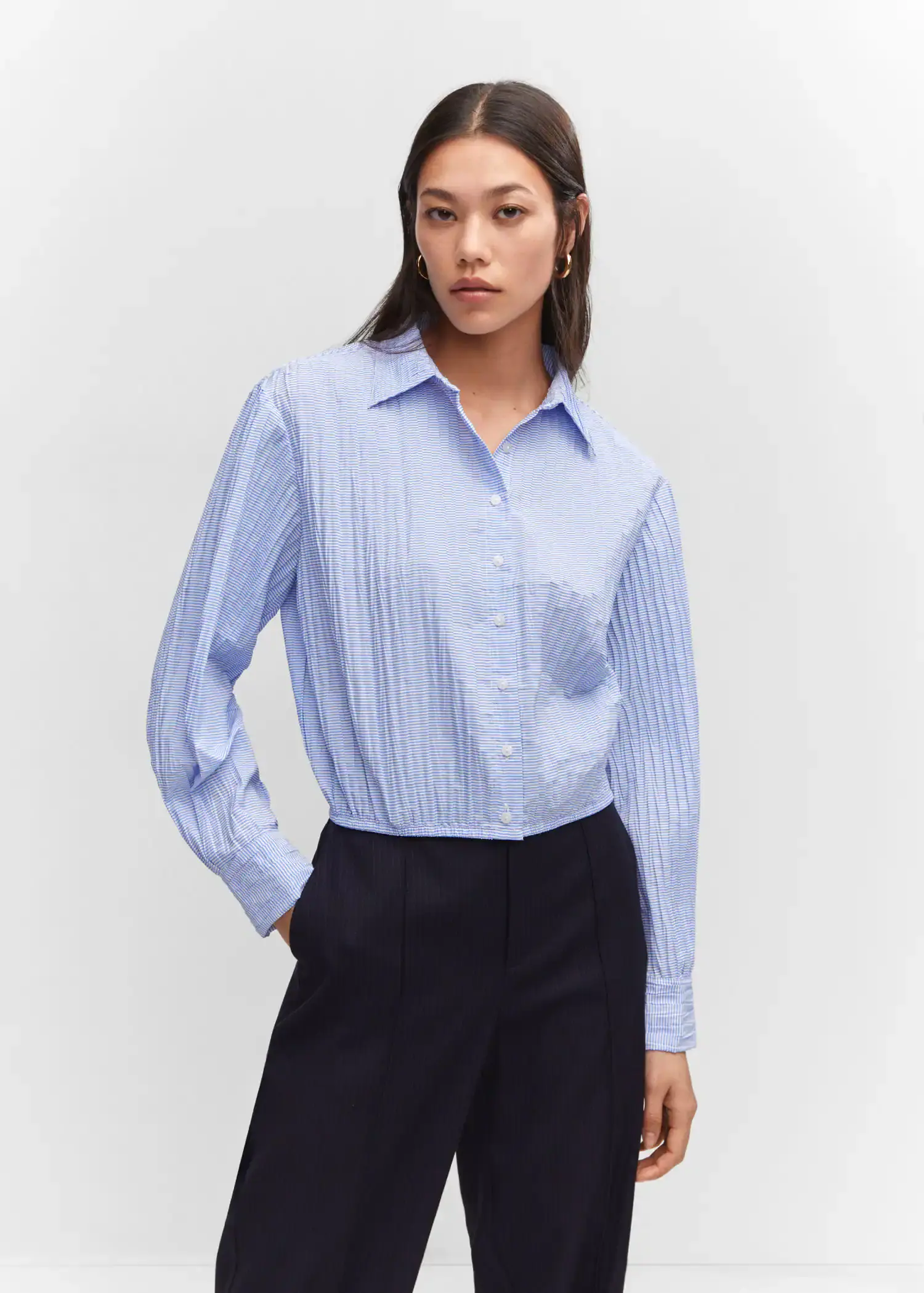 Mango Striped textured shirt. 1