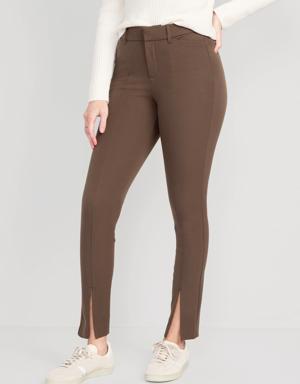 High-Waisted Split-Front Pixie Skinny Pants for Women brown