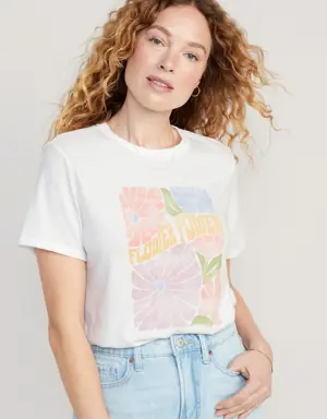 Old Navy EveryWear Graphic T-Shirt for Women white
