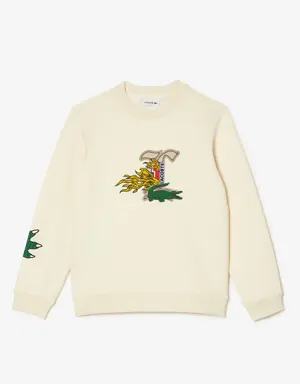 Lacoste Kids' Comic Print Organic Cotton Sweatshirt