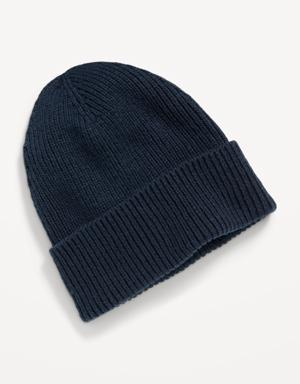 Old Navy Gender-Neutral Rib-Knit Wide-Cuff Beanie Hat for Kids blue