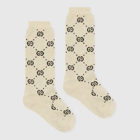 Gucci Children's cotton GG lamé socks. 2