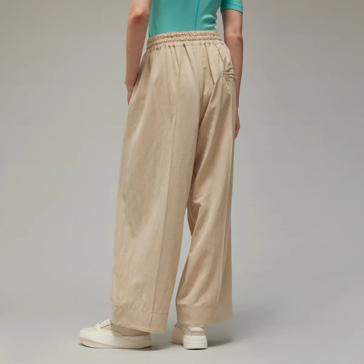 Adidas Y-3 Crinkle Twill Wide Leg Pants. 3