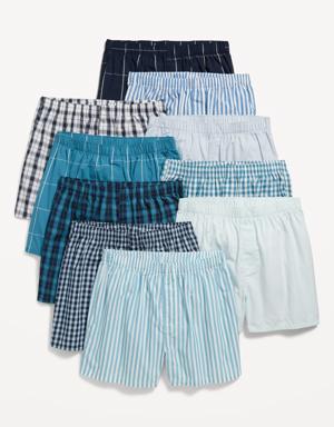 Soft-Washed Boxer Shorts 10-Pack for Men -- 3.75-inch inseam blue