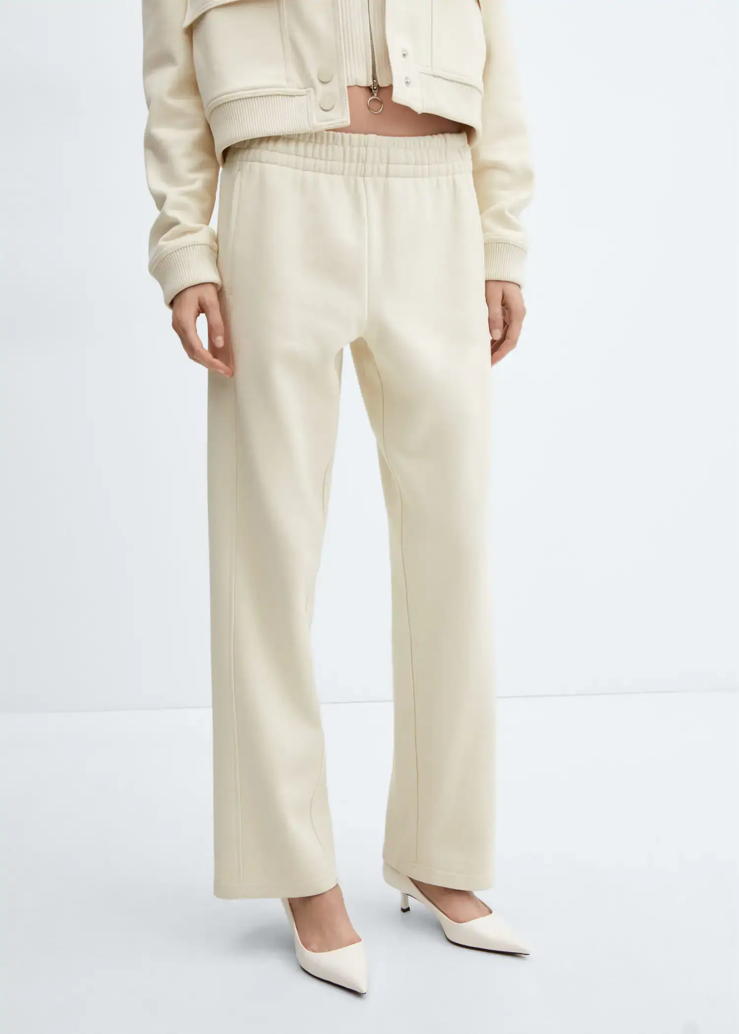 Mango Cotton jogger-style trousers. 1