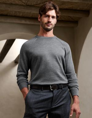 Cori Italian Merino Crew-Neck Sweater gray
