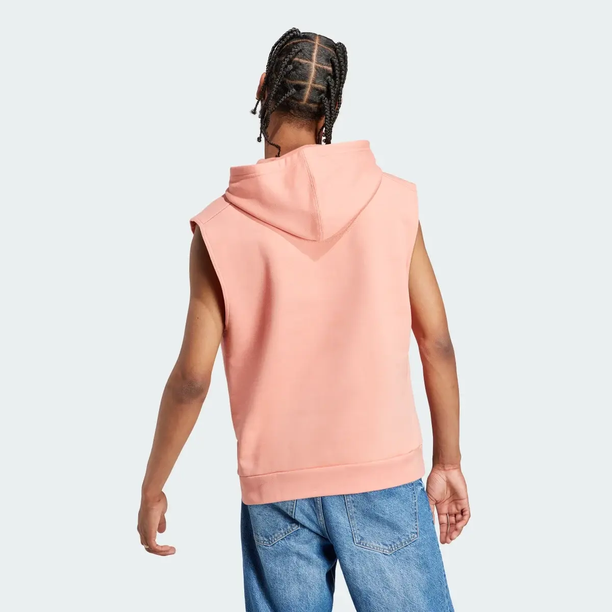 Adidas Lounge Sleeveless Fleece Hoodie. 3