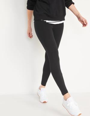 Mid-Rise Jersey Leggings For Women black