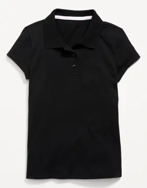 Uniform Jersey Polo Shirt for Girls black