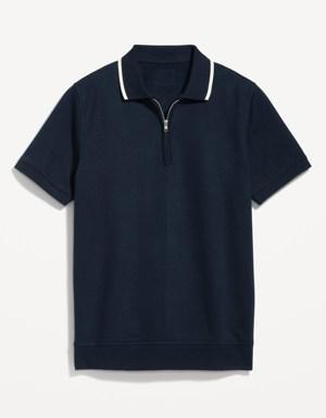 Old Navy Tipped-Collar French Terry 1/4-Zip Polo for Men blue