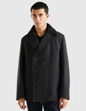 short double-breasted coat