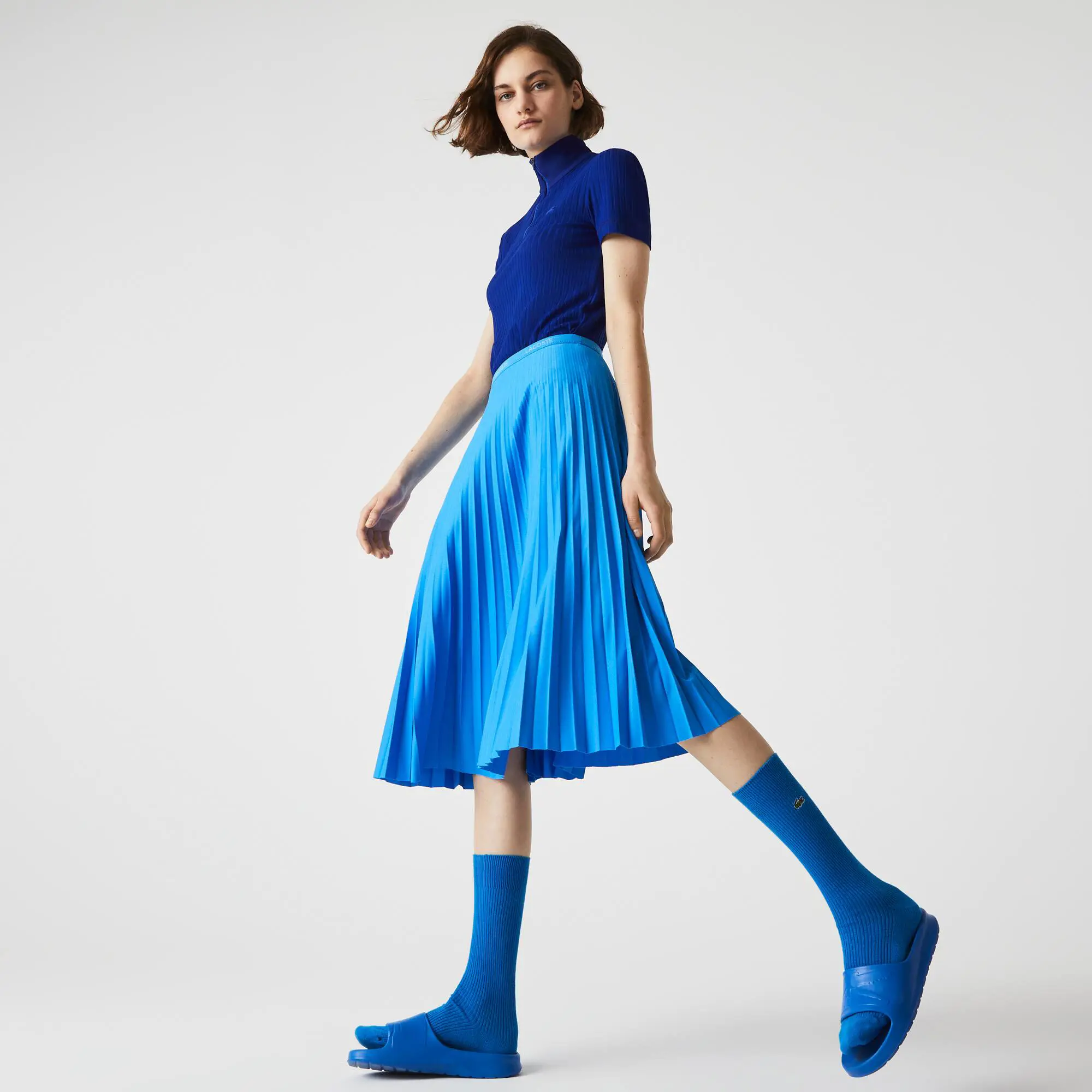 Lacoste Falda plisada fluida con cintura elástica para mujer. 1 Lacoste Falda plisada fluida con cintura elástica para mujer. 1
