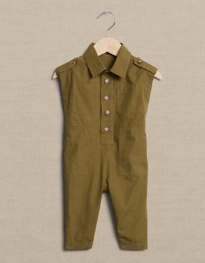 Poplin Flightsuit for Baby + Toddler green
