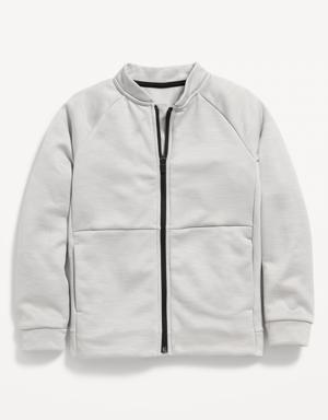 Techie Fleece Full-Zip Bomber Jacket for Boys gray
