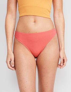 Low-Rise Pucker Classic Bikini Swim Bottoms for Women yellow