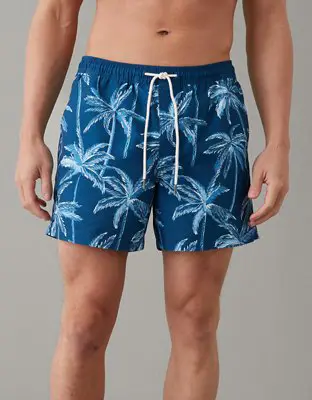 American Eagle 5" Tropical Swim Trunk. 1