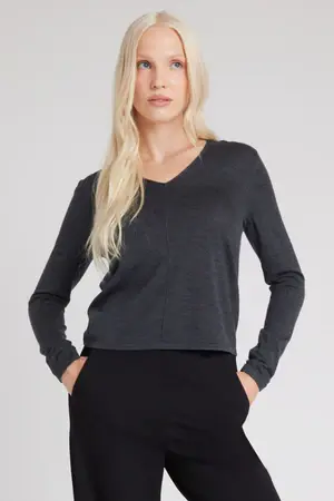 Kit And Ace Dreamy Merino V-Neck Sweater. 1