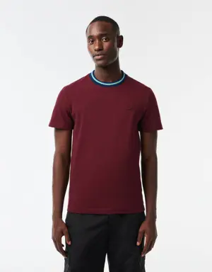 Lacoste Men's Stripe Collar Stretch Piqué T-Shirt