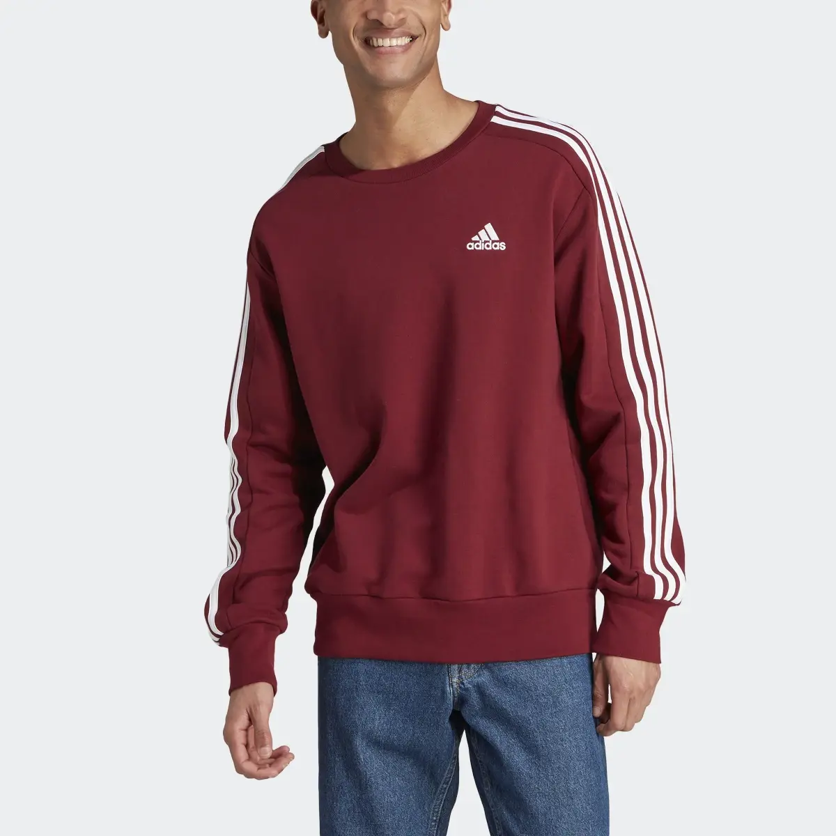 Adidas Sudadera Essentials 3 Franjas Felpa Francesa. 1