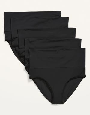 Maternity 5-Pack Rollover-Waist Soft-Knit Hipster Underwear black