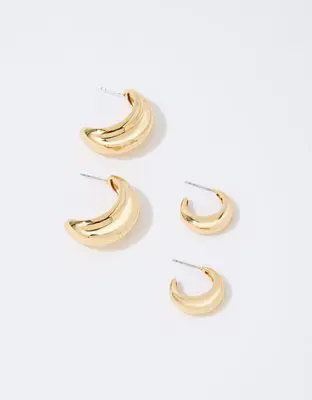 American Eagle Chunky Gold Hoop Pack. 1