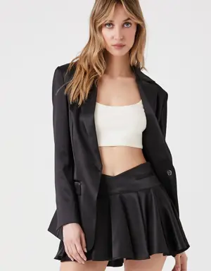 Forever 21 Satin A Line Mini Skirt Black