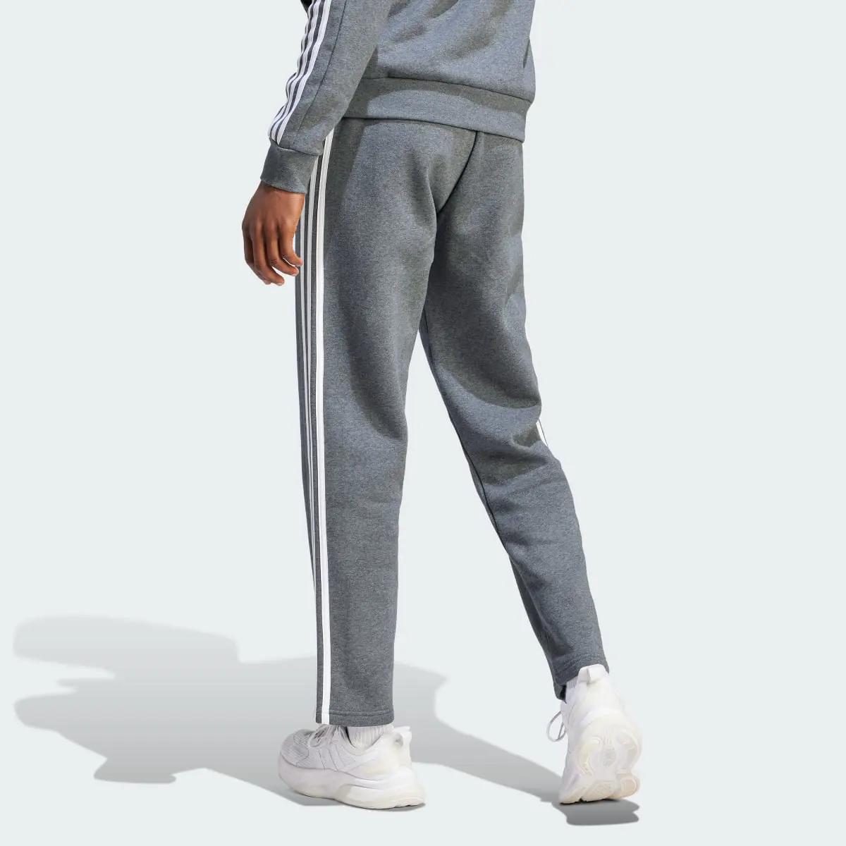Adidas Essentials 3-Stripes Open Hem Fleece Pants. 2