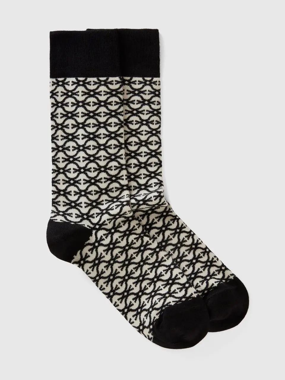 Benetton monogrammed black and white socks. 1