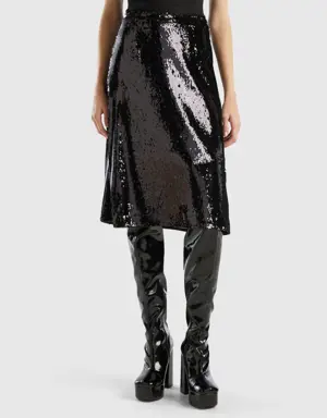 midi skirt with sequins