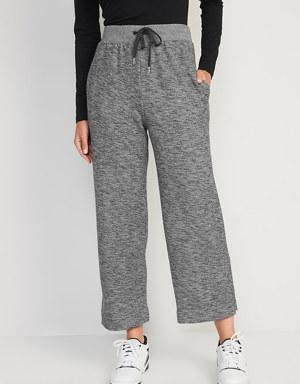 High-Waisted Cropped Straight Sweatpants for Women
