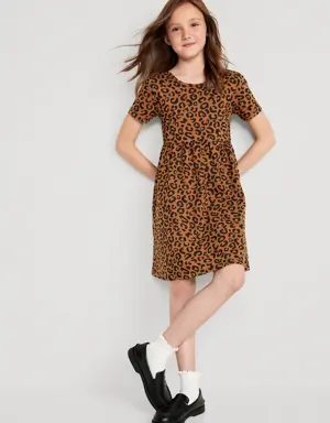 Jersey-Knit Short-Sleeve Printed Dress for Girls multi