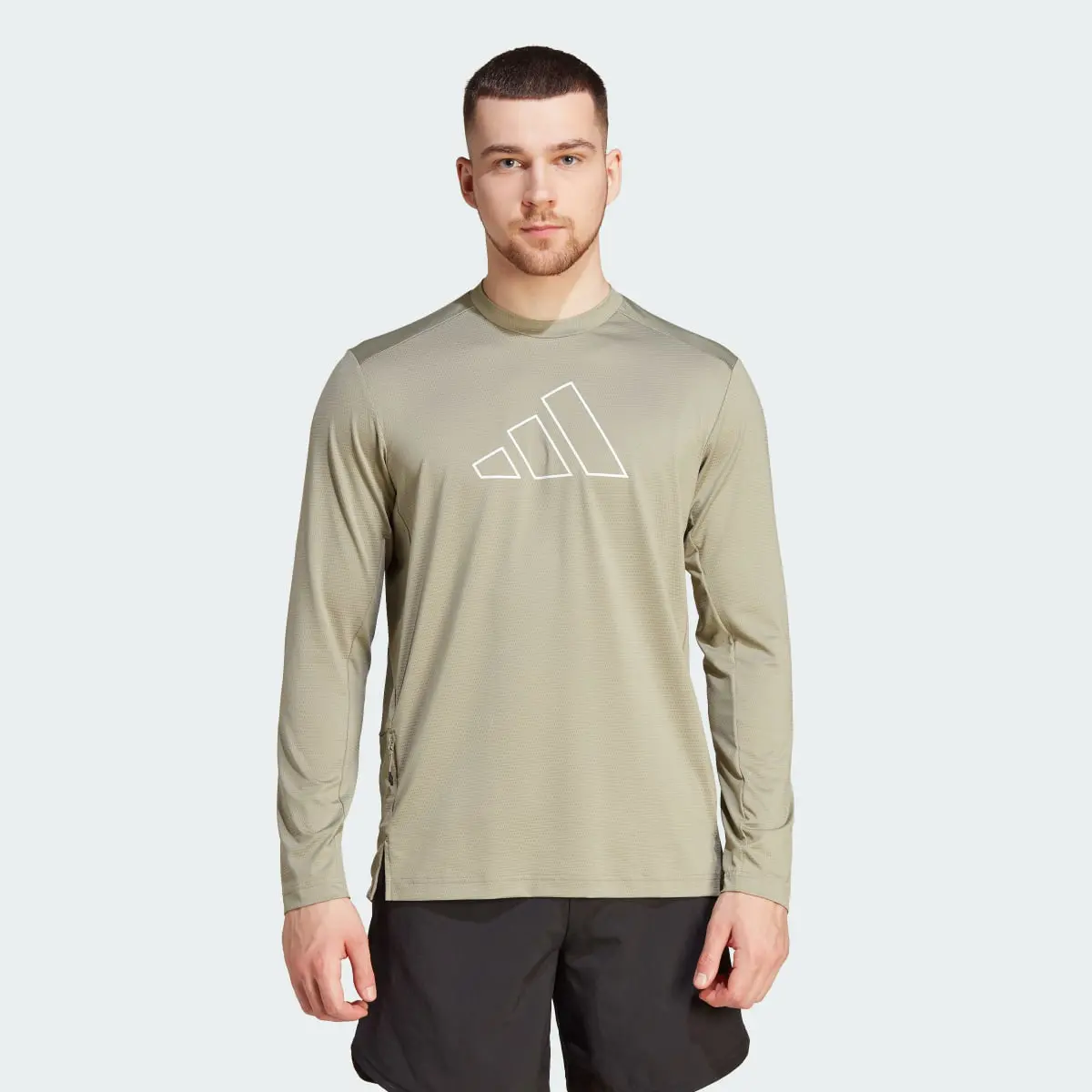 Adidas Train Icons Small Logo Long Sleeve Training Tee. 2