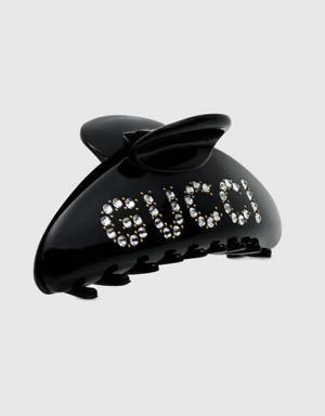 'GUCCI' hair clip with crystals