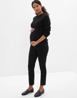 Maternity Cable-Knit Sweater black