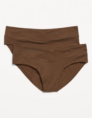 Maternity Low-Rise Bikini Underwear 2-Pack brown