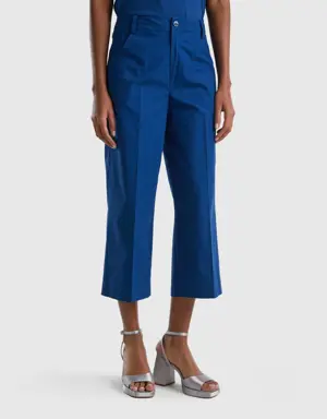 100% cotton cropped trousers