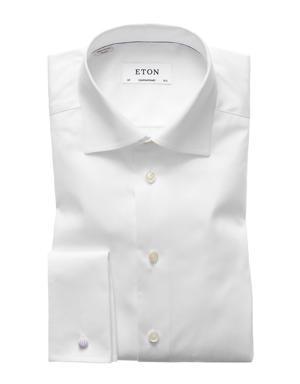 Contemporary Fit Twill Dress Shirt with French Cuff